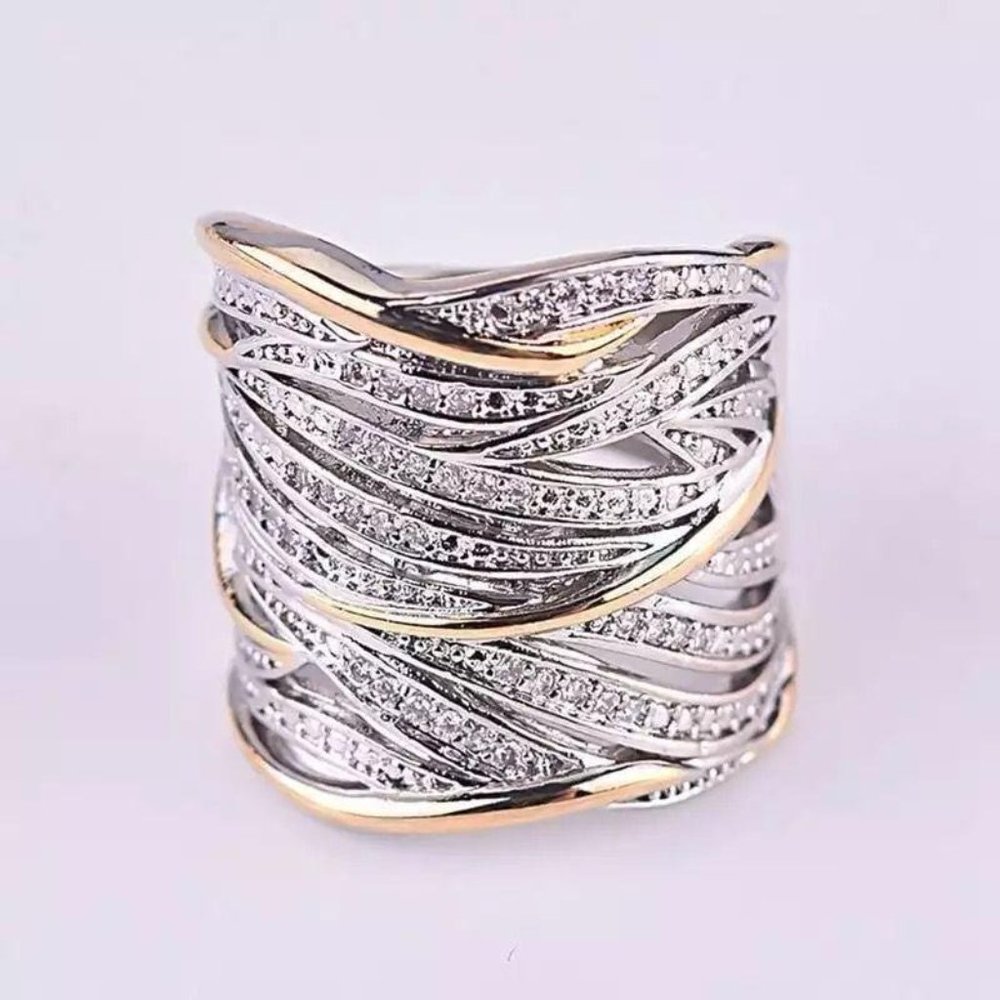 BRAND NEW 925 Sterling Silver Braided Finger Ring - Picture 2 of 5